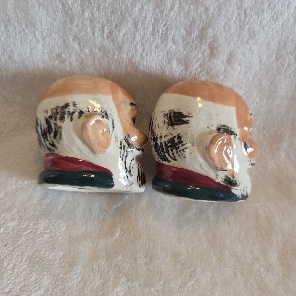 VTG OLD MAN HEADS BALD WITH BEARDS SALT & PEPPER SHAKERS - JAPAN - Picture 6 of 9